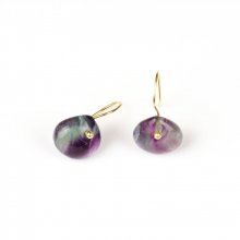 Boucles d'Oreilles Discrète Fluorite n°3